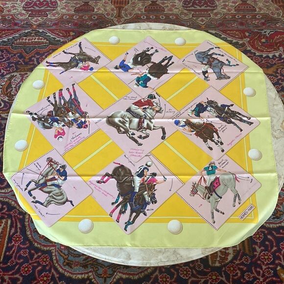 Hermès Le Monde du Polo 100% Silk Scarf 90cm - Picture 3 of 15